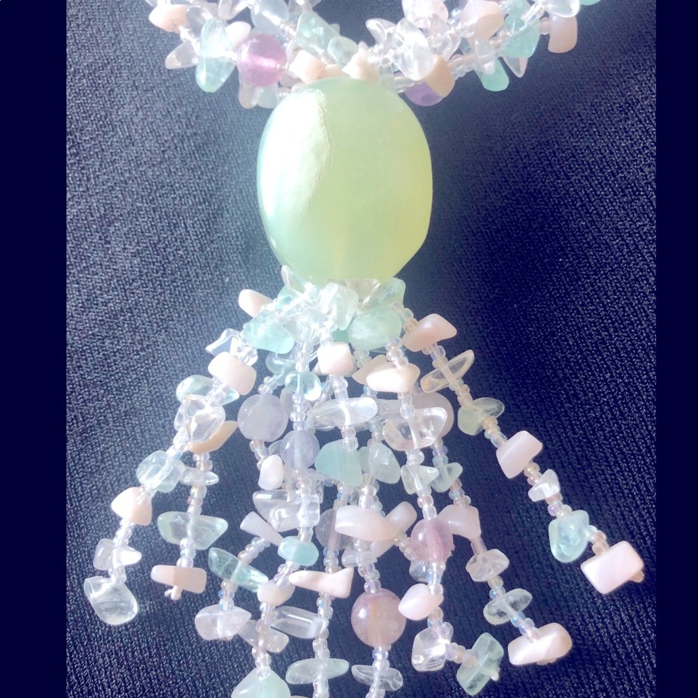 Chunky stone necklace and bracelet set